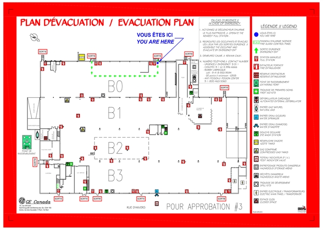 plan d'évacuation